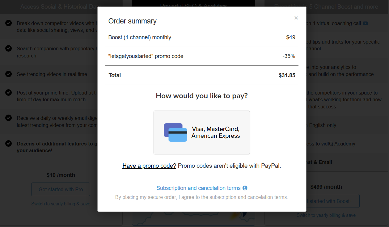 VidIQ Promo Code 3 Months 35% Off